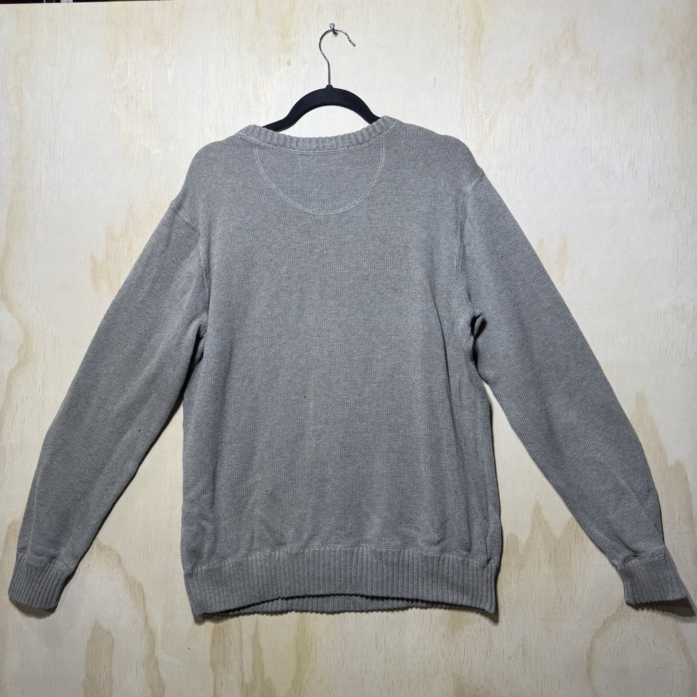 Eddie Bauer Sweater Mens L Gray Crewneck Cotton Knit Casual Pullover‎ - Picture 7 of 8